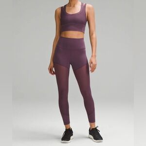 Lululemon Wunder Train Mesh high rise tight 25” size 6. Worn once, like new.